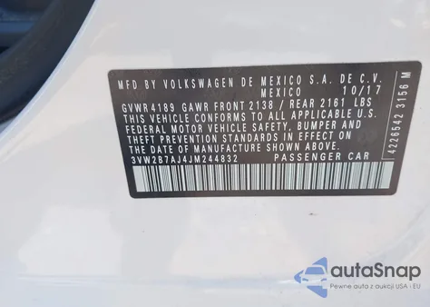 2018 Volkswagen Jetta 1.4T S z USA, uszkodzony, nr VIN 3VW2B7AJ4JM244832